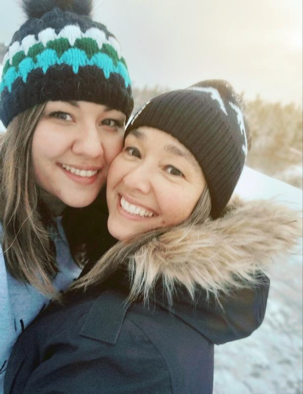 Toasty warm ice skating on the lake