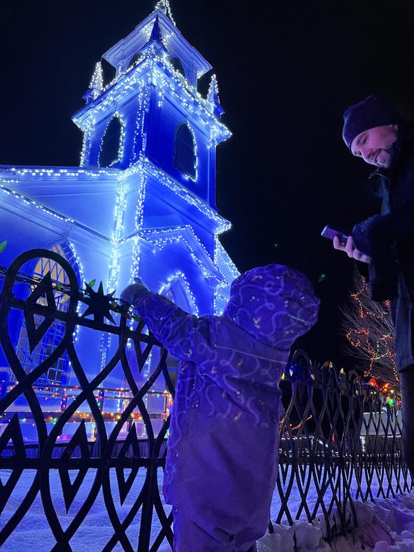 Enjoying a whole evening outside seeing Christmas lights