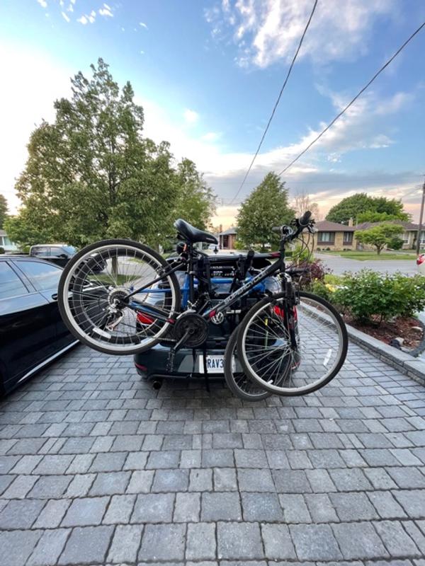 2 mid-size bicycles mounted, haven't tried 3 yet...