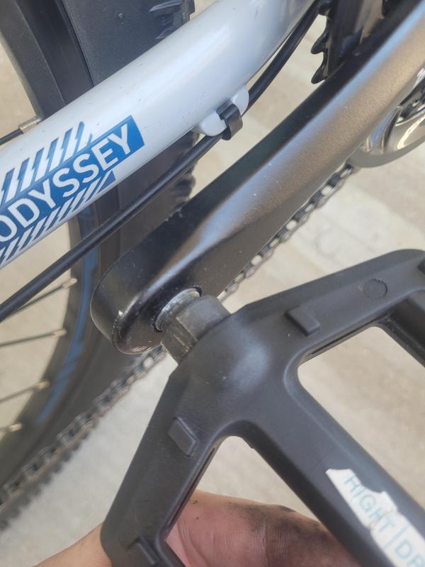 Jammed gear and cross threaded pedal.