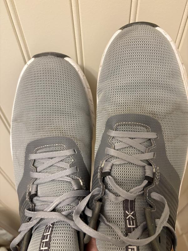 Stained grey FJ Flex shoes