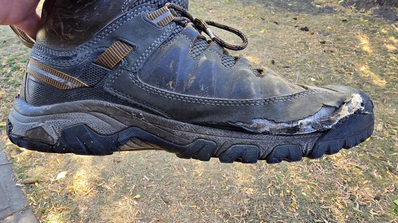 This is about a year of use, maybe.  Hard to tell as I've had them for 2 years but have other footware for winter, walking, around the home, etc.