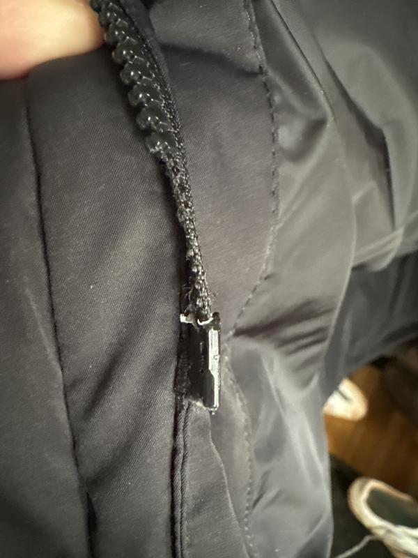 Bottom part of zipper, with these missing the jacket does not zip