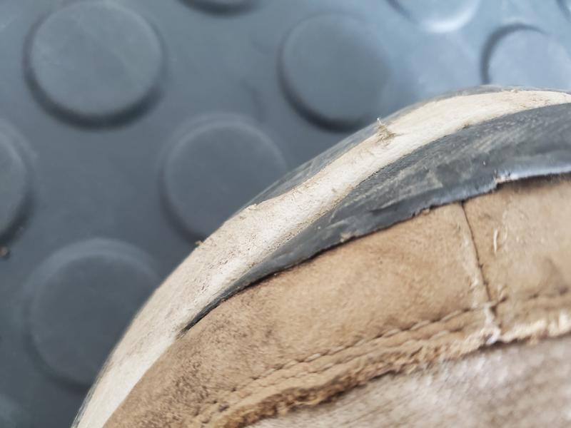 Worn disintegrating soles