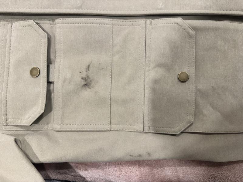 Black stain on whole jacket