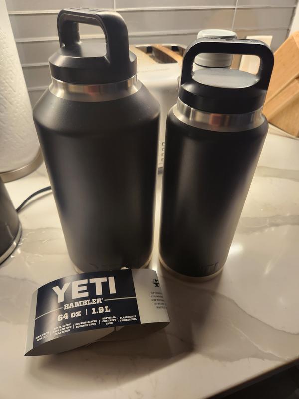  YETI Rambler 64 oz Bottle, Vacuum Insulated, Stainless Steel  with Chug Cap, Black : Home & Kitchen