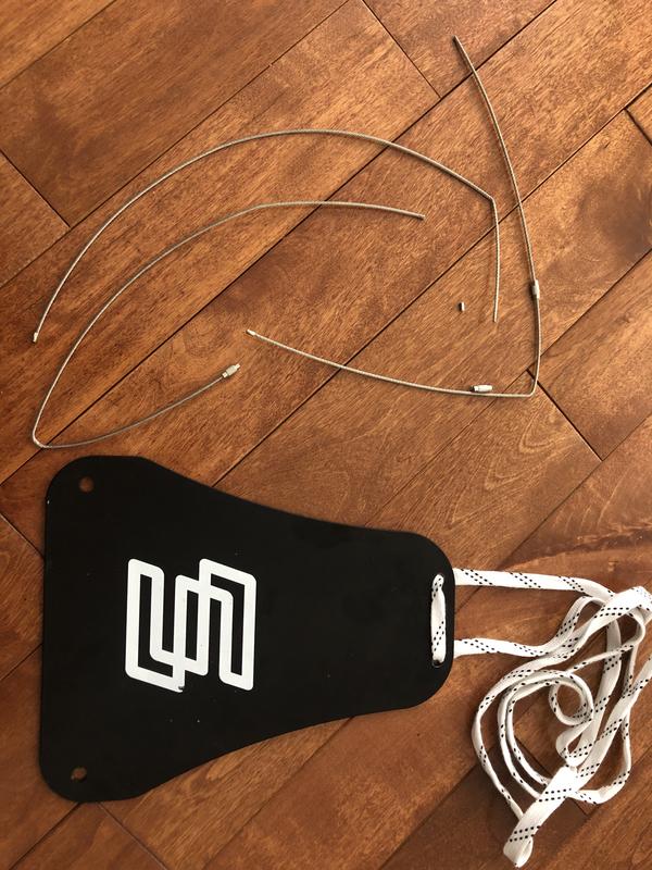Broken wires.  Used hockey laces to tie up