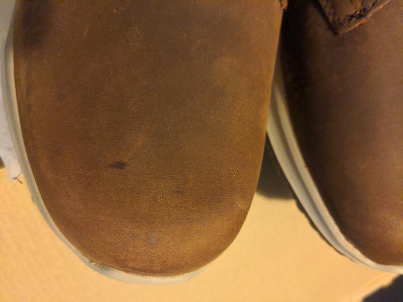 Blotchy and discolouration.