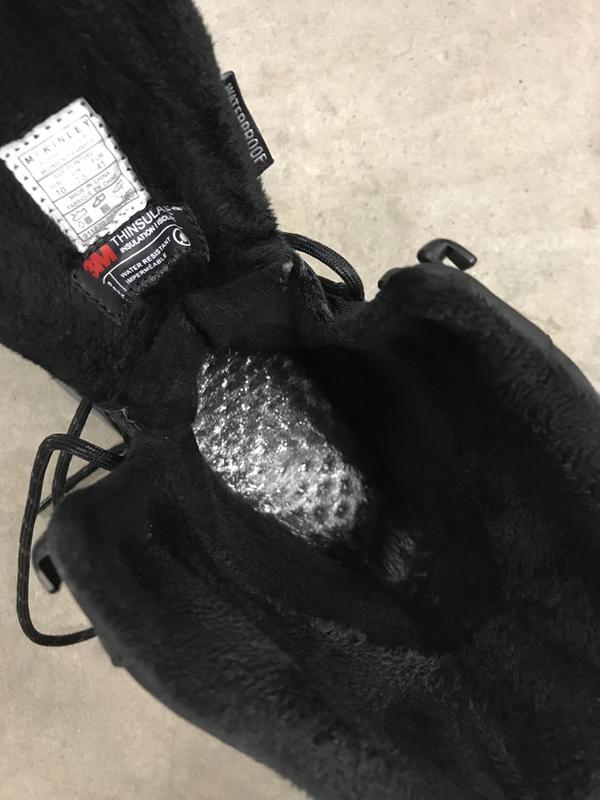 Left boot where lining came off