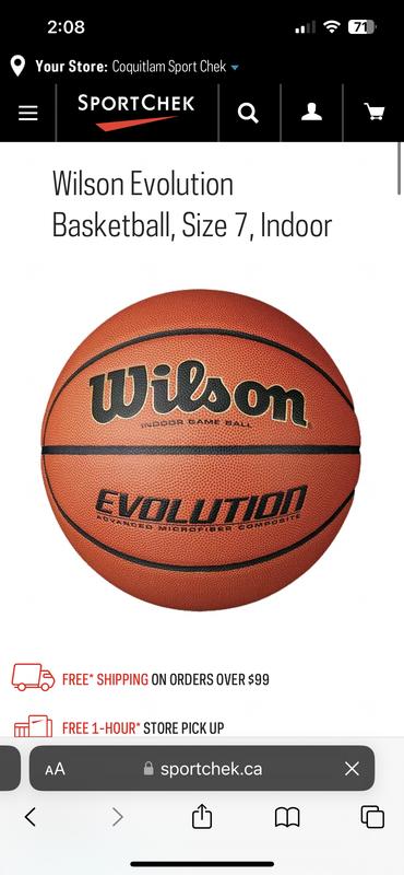 Wilson NBA Authentic Series Indoor/Outdoor Basketball, Official Size 7  (29.5-in), Brown