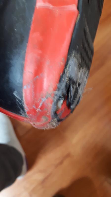 quickly worn down sole of boot