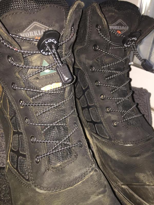 work boots, and winter boots with lock laces.