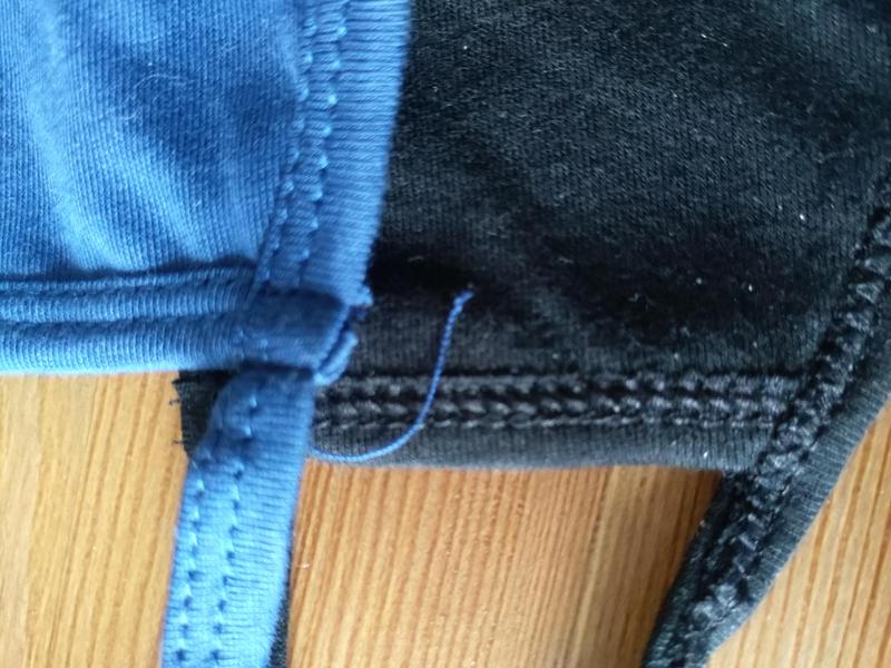 Seams have a clear backside.