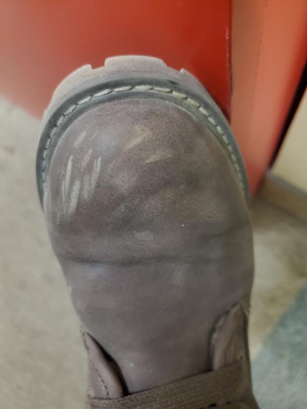 Only have had these for 3 weeks. Scuffs are pretty bas considering they baaocally brand new and i work inside.