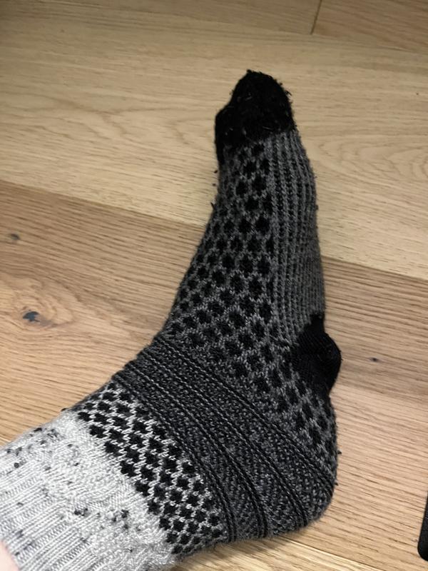 Sock on size 7.5 foot and compared to another Smartwool women's sock,