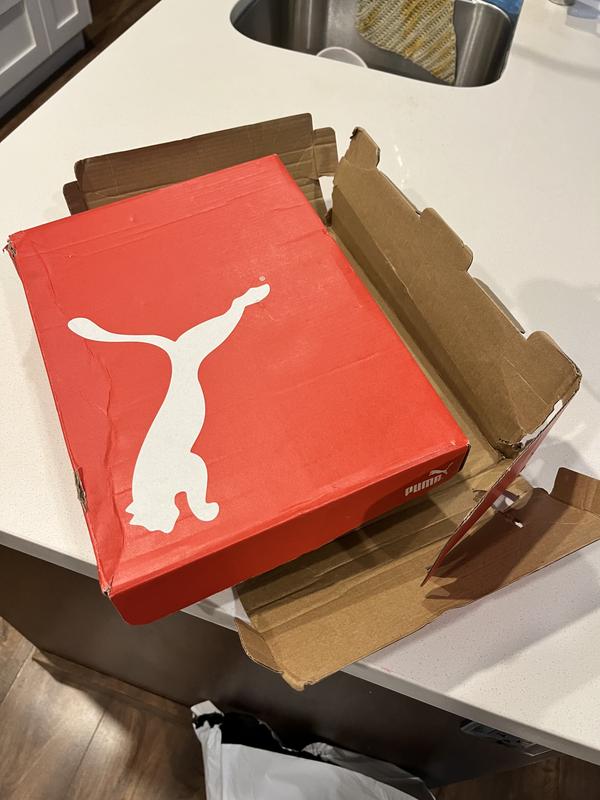 The flattened box shoes arrived in.