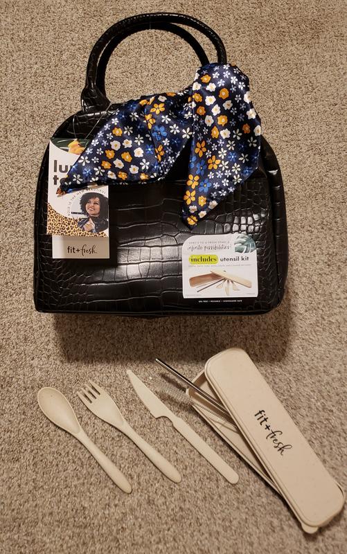 Fit Fresh Lyon Luxe Lunch Bag with Travel Utensils and Case  display picture 2