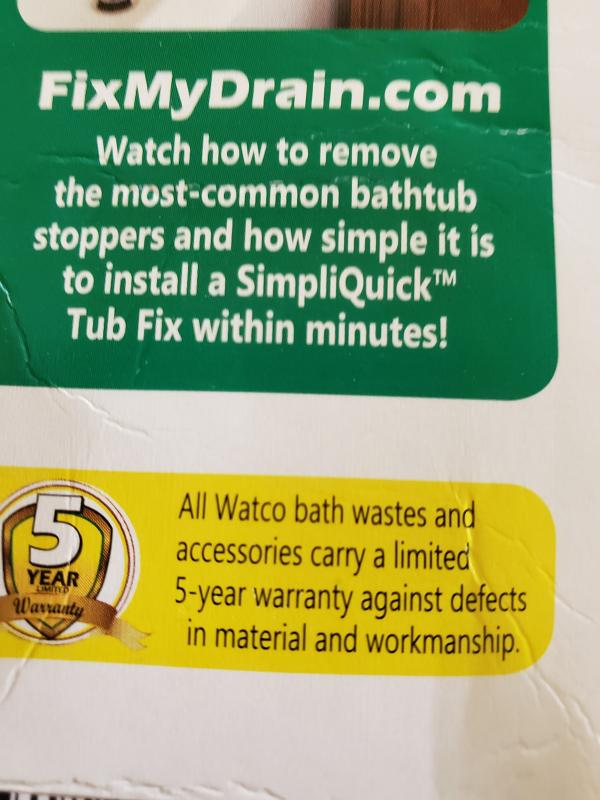 Watco SimpliQuick Tub Fix Push Pull Bathtub Stopper - Nickel