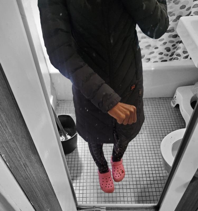 Customer photo for "Stylish jacket with warming features"