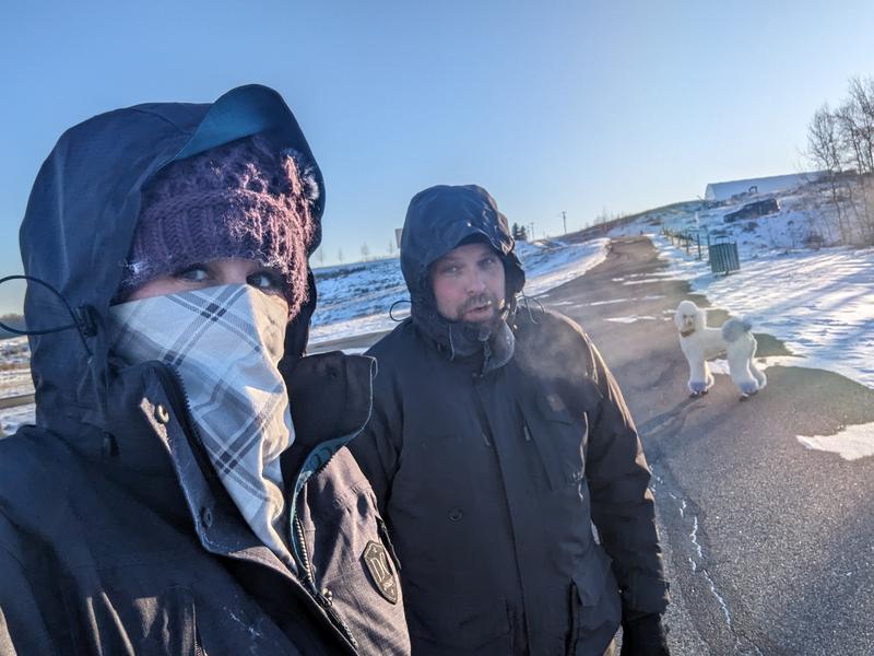 Wind-chill of -47 celcius. Out for 15 minute exercise. Can't do it without my heated Squall gloves..
