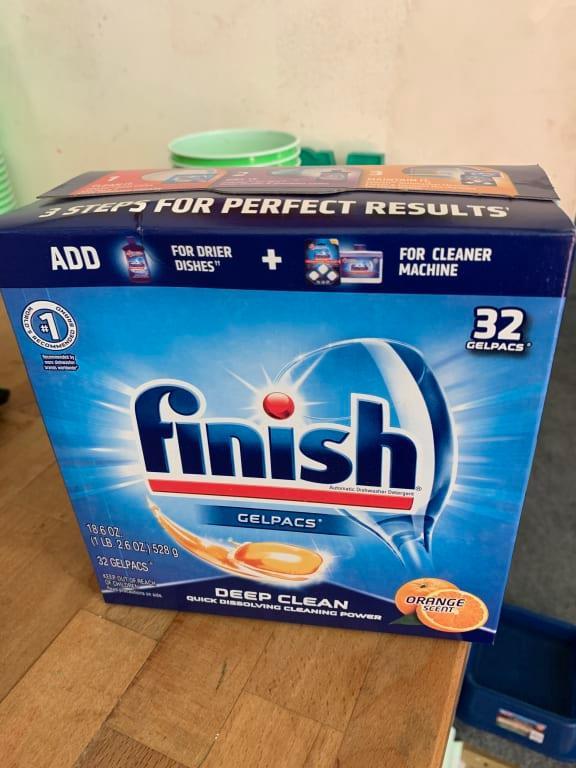 Finish Dishwasher Gel Packs Gel 1.3 fl oz 0 quart Orange Scent 32 Box 8