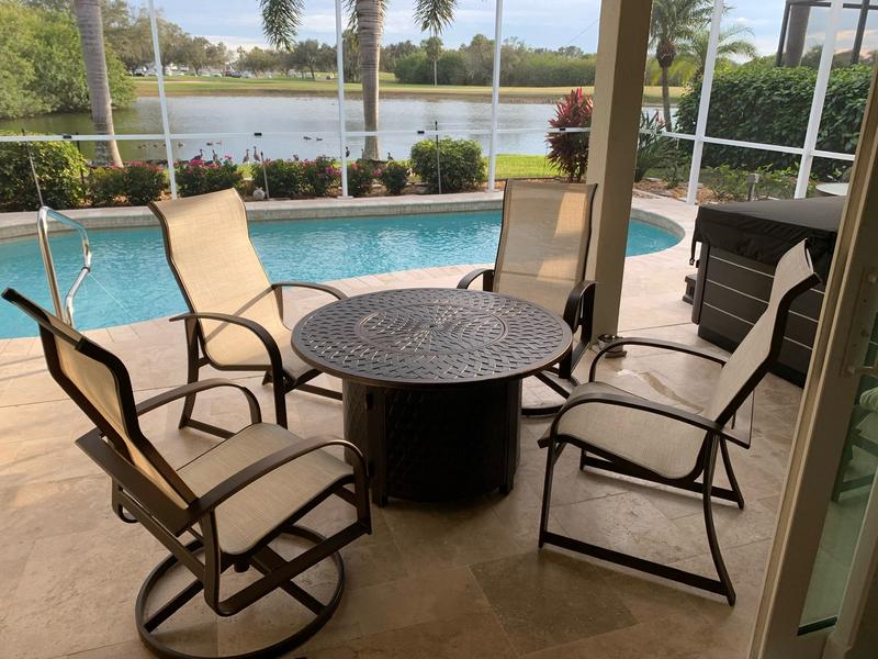 Our new Verona 42” fire pit at our Florida house.