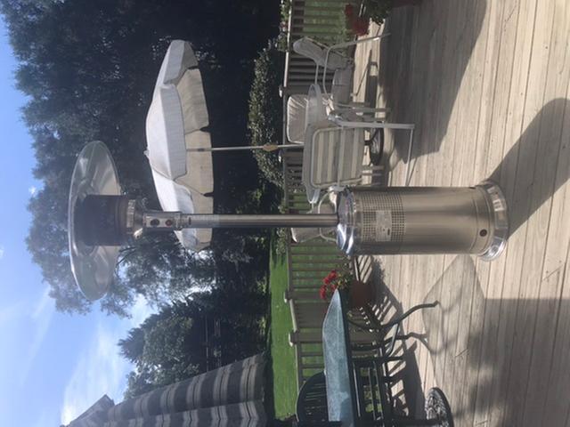 On the deck, for small groups on two tables