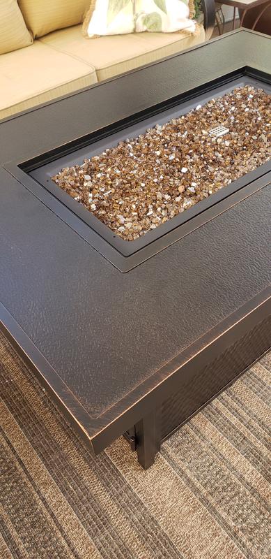 We put amber glass in instead of the clear pebbles it came with....Beautiful!