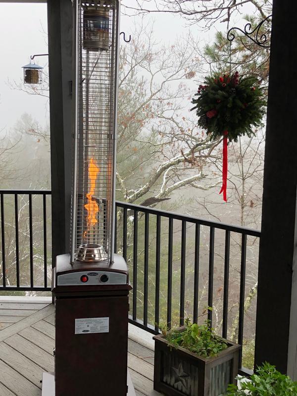 Fire Sense 62224 Hammered Bronze Finish Square Flame Patio Heater -  LightingDirect.com