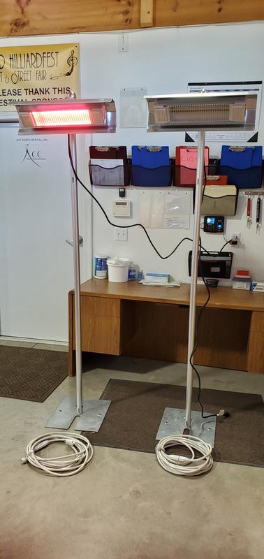 New pipe & drape heater stands.