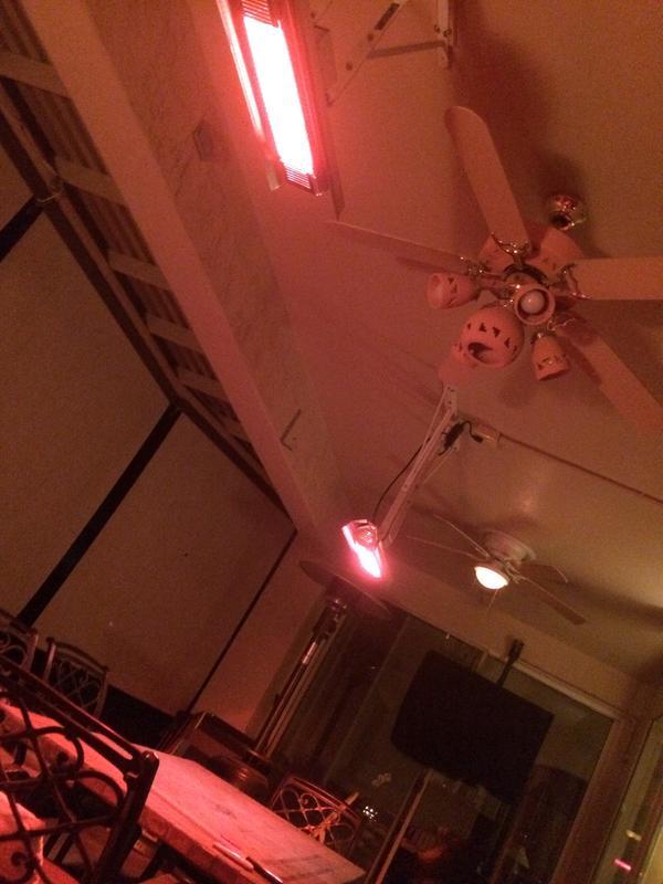 Infrared Heaters over Door way and Pation Dining Table