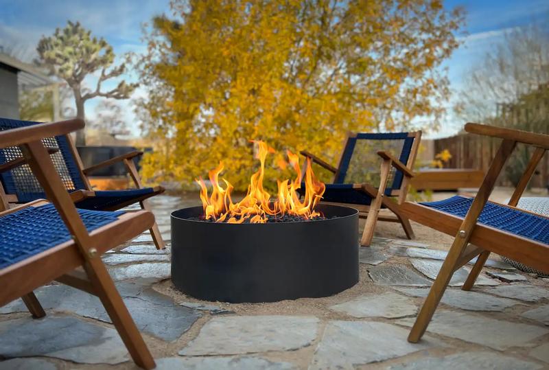 Relaxing around the fire