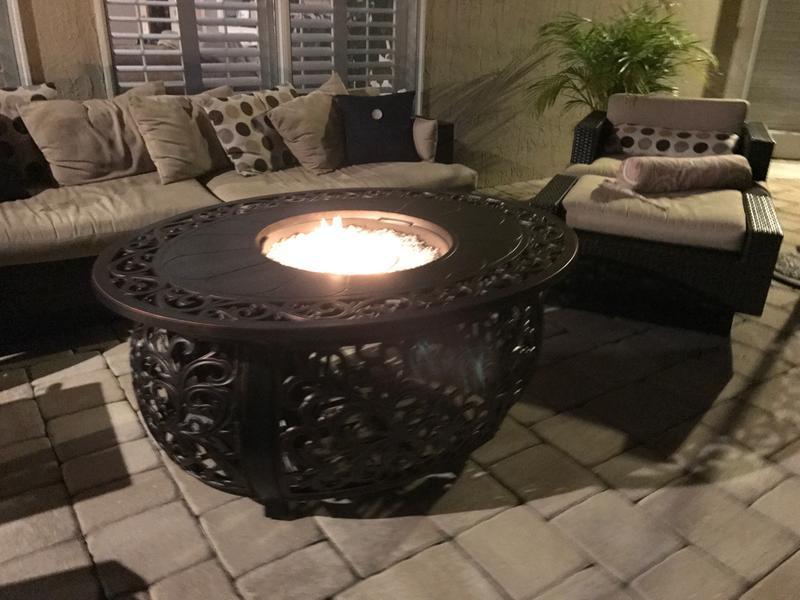 Toulon Round Oval Aluminum Gas Fire Pit, 40 In X 24 Toulon Oval Cast Aluminum Lpg Fire Pit