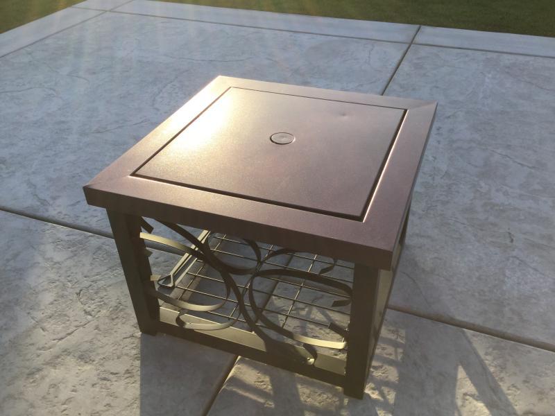 Hammer Tone Bronze Finish Cocktail Table Fire Pit Fire Sense