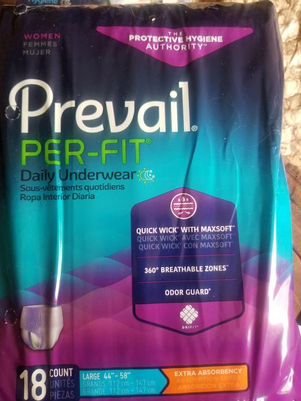 Adult Absorbent Underwear Prevail Per-Fit Women Pull On Disposable Moderate  Absorbency by First Quality