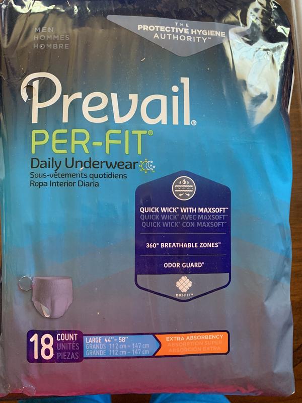 Prevail Per-Fit Men's Incontinence Underwear, Extra Absorbency