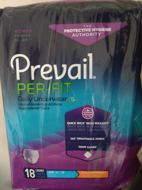Adult Absorbent Underwear Prevail Per-Fit Women Pull On Disposable