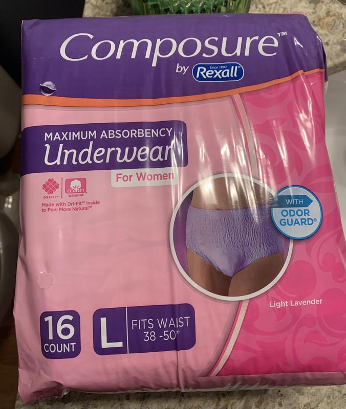 Super Adult Incontinence Underwear, Maximum Absorbency, Large, 40" -56 - View #10