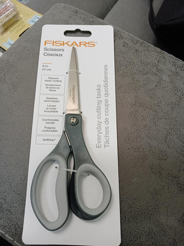 Fiskars Everyday 8 in. Non-Stick Titanium Scissors with SoftGrip
