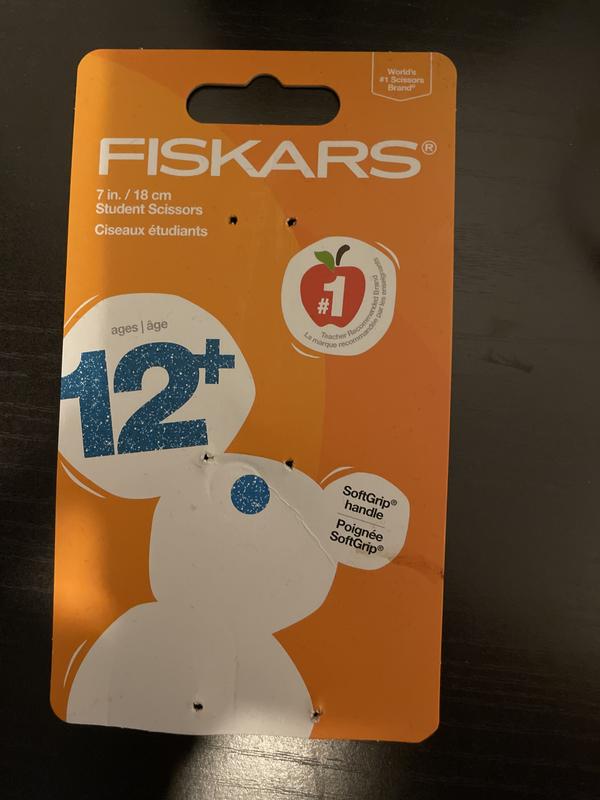 Fiskars 7 Student Glitter Scissors for Kids 12+ (2-Pack) - Scissors for School or Crafting - Back to School Supplies - Black, Turquoise