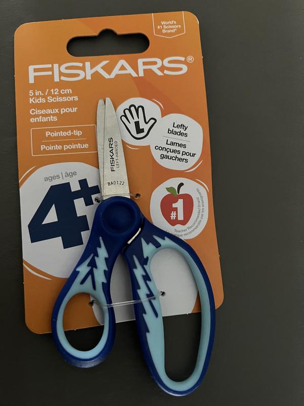 Fiskars 5 Soft Grip Left Handed Kids Pointed Tip Scissors