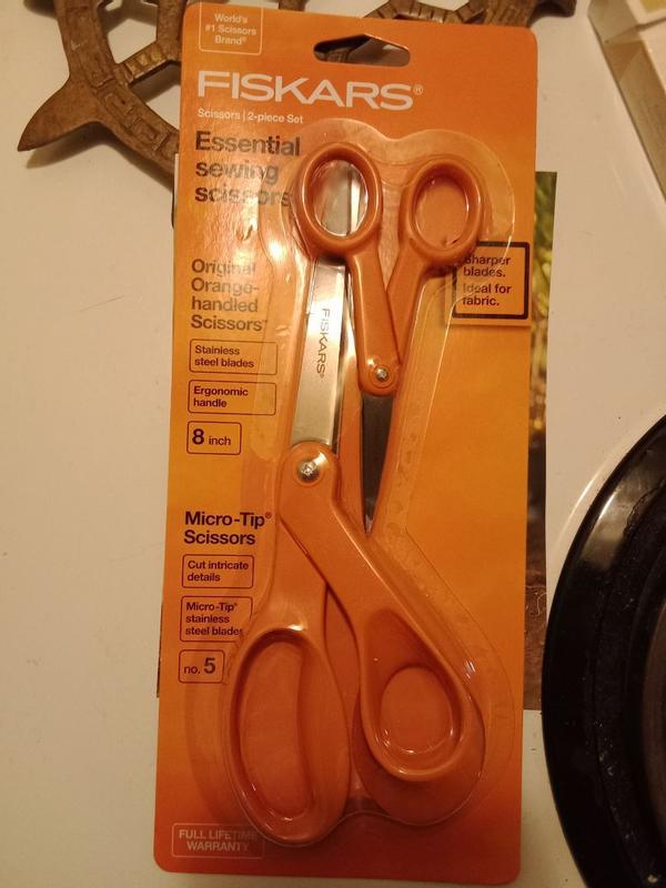 Fiskars 94817797 Micro-Tip Scissors, 5 Inch, Orange