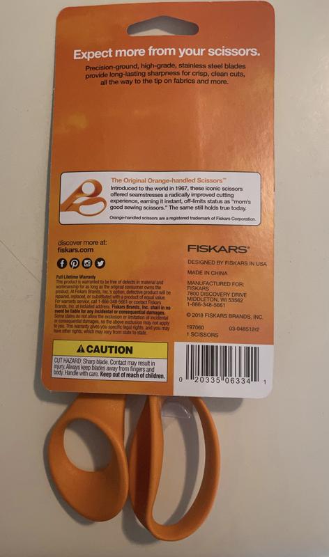 Fiskars Petite Left Handed Original Orange Handled Scissors 7 Inch