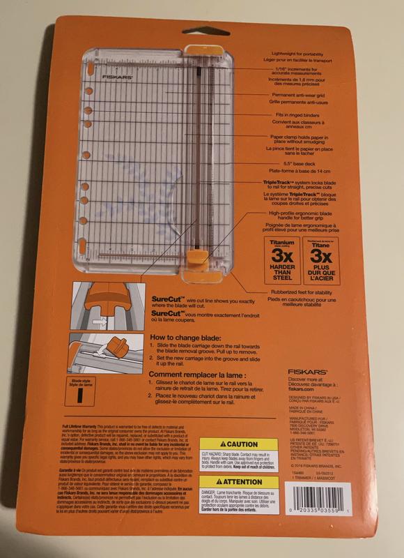 Fiskars SureCut Deluxe Craft Paper Trimmer - 12” Cut Length - Craft Paper  Cutter with Grid Lines - Silver/Orange