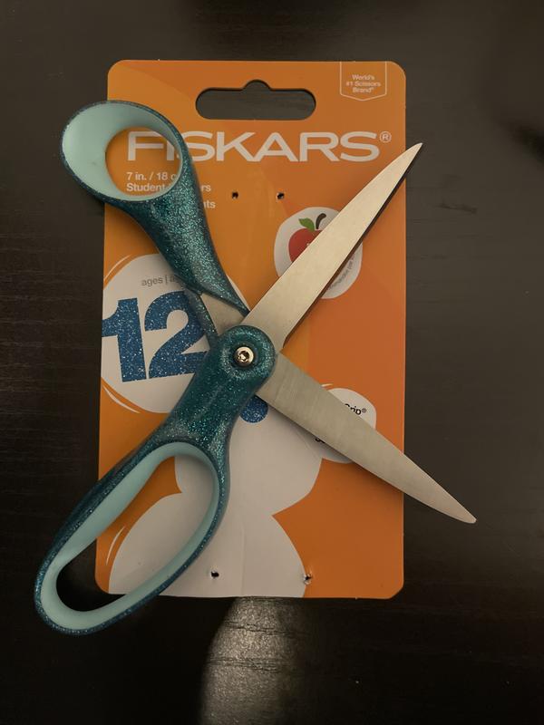 Lot of 15 FISKARS Student Scissors 7 Blue Glitter Handle Comfort Grip Age  12+