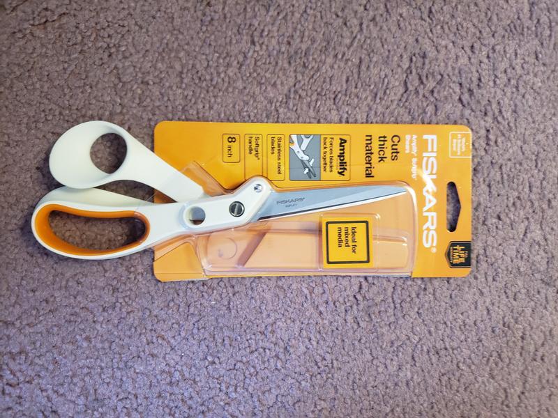 Fiskars Scissors, craft scissors - heavy duty scissors - Fiskars Amplify®  8-Inch Mixed Media Shears - 7082