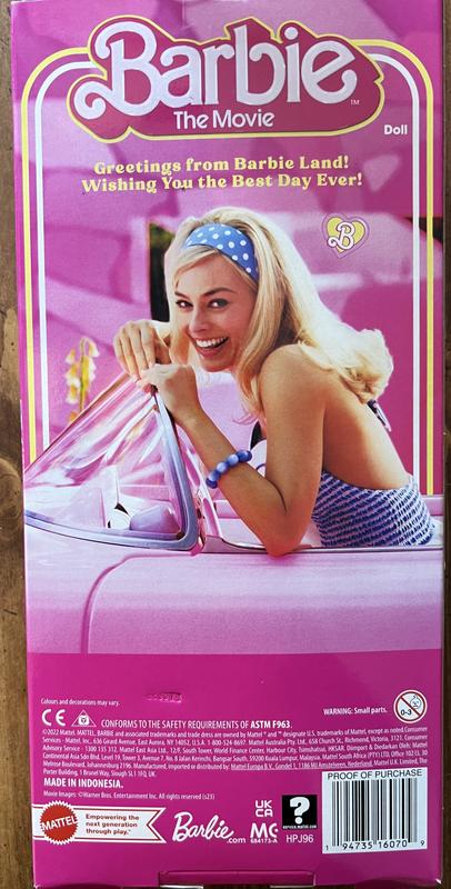 Barbie Le Film - Barbie Poupée Mannequin Articulée Look Vintage En Robe  Vichy Rose Et Blanche, Avec Collier De Marguerites, À Collectionner, Jouet  Enfant, HPJ96, Taille unique
