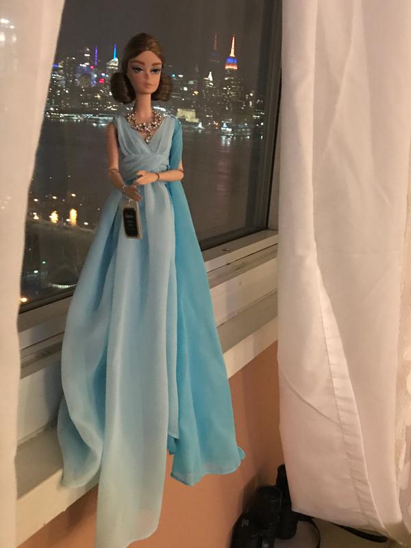 blue chiffon ball gown barbie