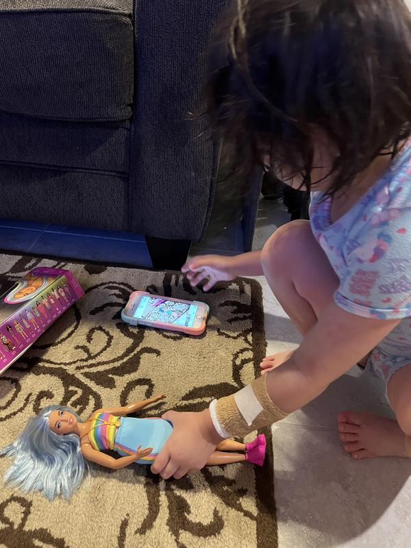 Start to play with her.