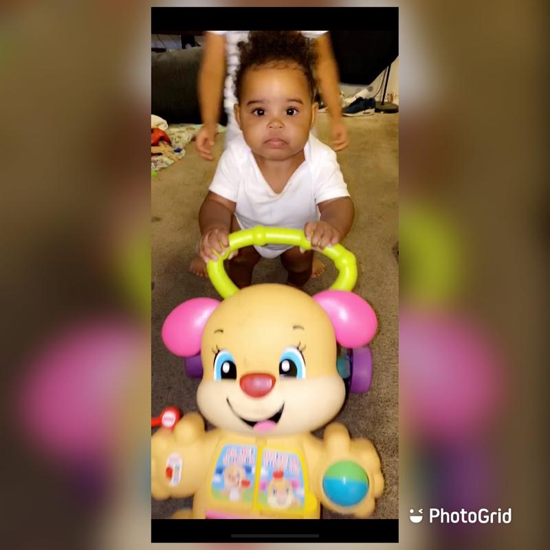 Trying out the walker